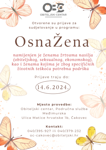 Otvorene prijave za sudjelovanje u projektu: OsnaŽena